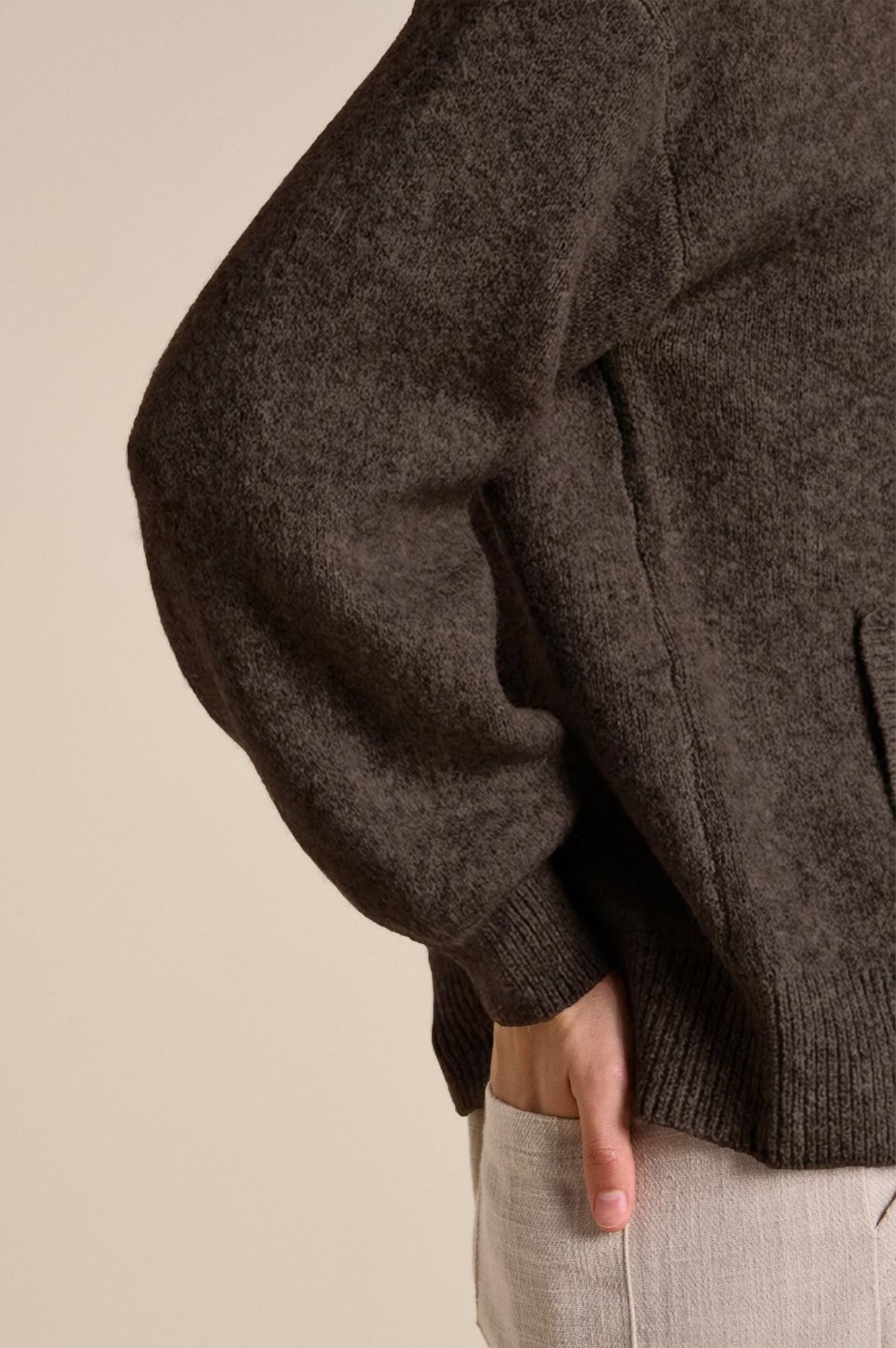 Knitted Bomber - Chocolate