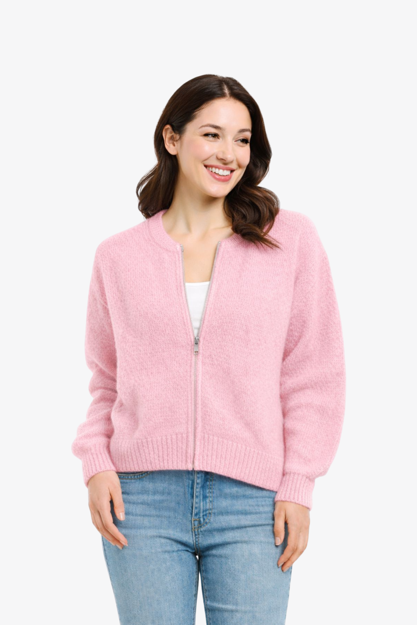 Luxe Mohair Bomber One Size - Soft Pink