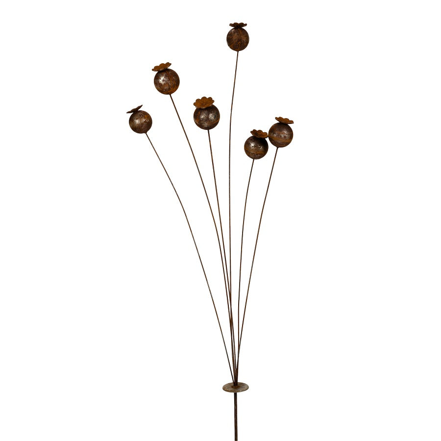 Poppy Head - Rust Stake