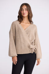 Monteith Wrap Knit - Oat Marle