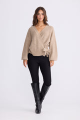 Monteith Wrap Knit - Oat Marle