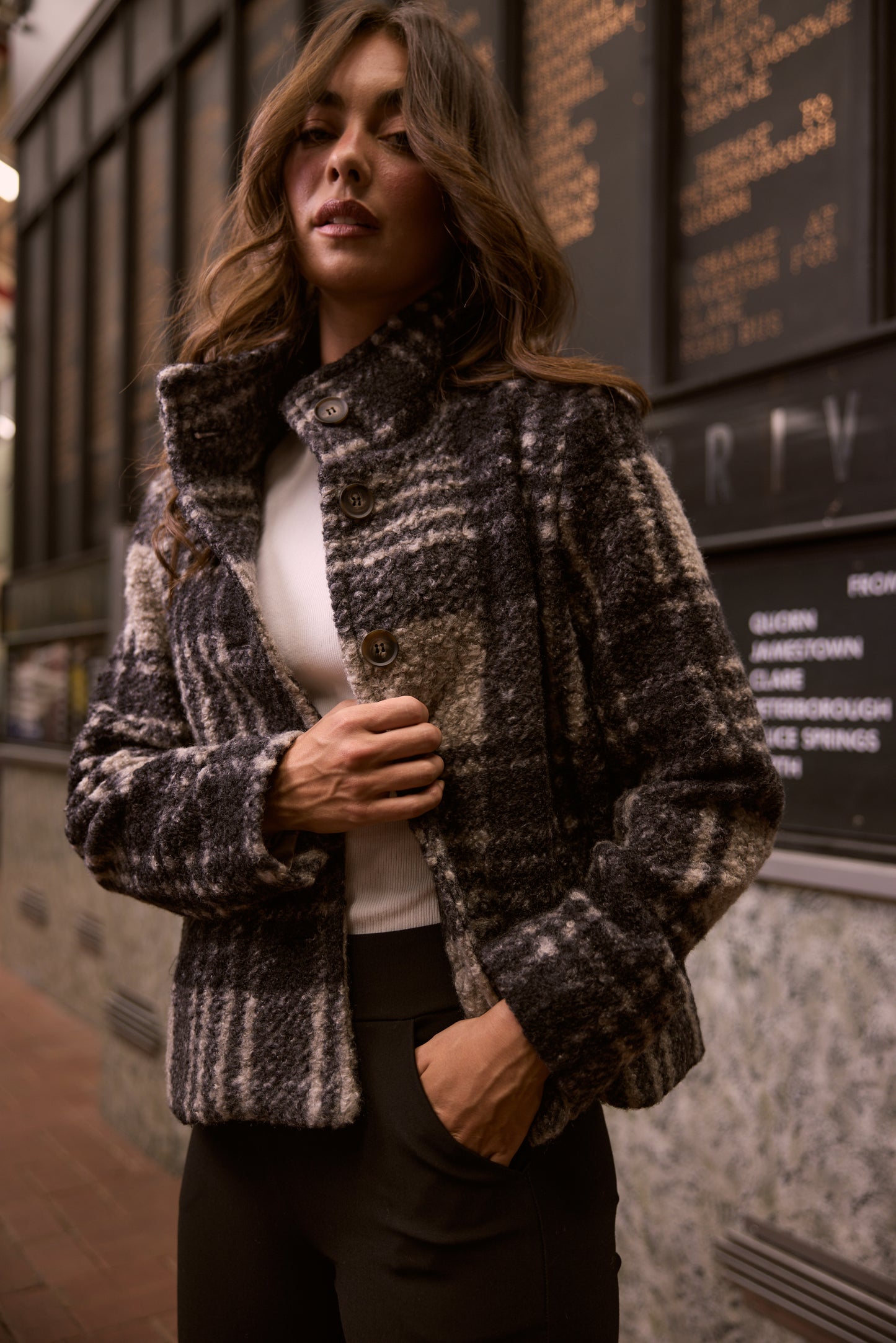 Ascot Jacket - Black Check