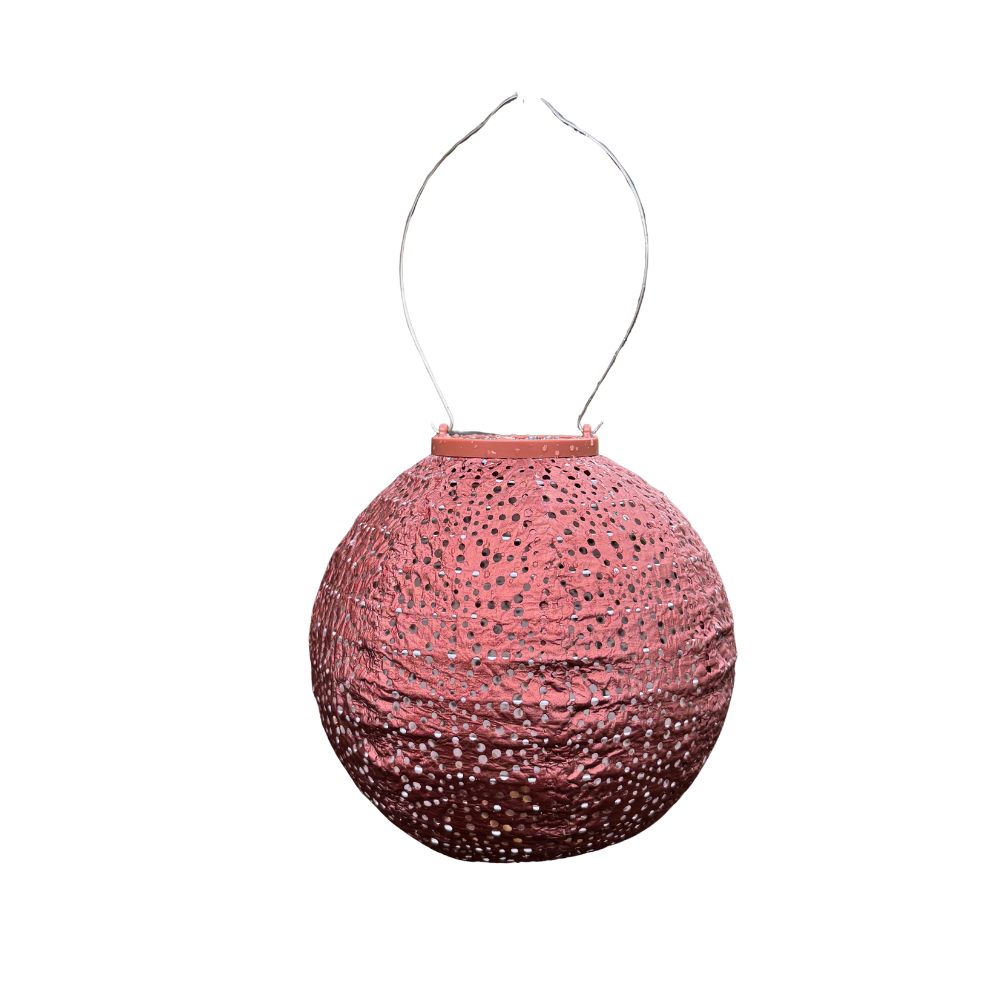 Solar Lantern Round 20cm - Copper