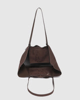 Sawyer Suedette Tote Bag - Chocolate