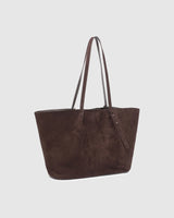 Sawyer Suedette Tote Bag - Chocolate