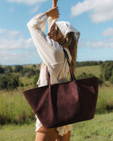 Sawyer Suedette Tote Bag - Chocolate
