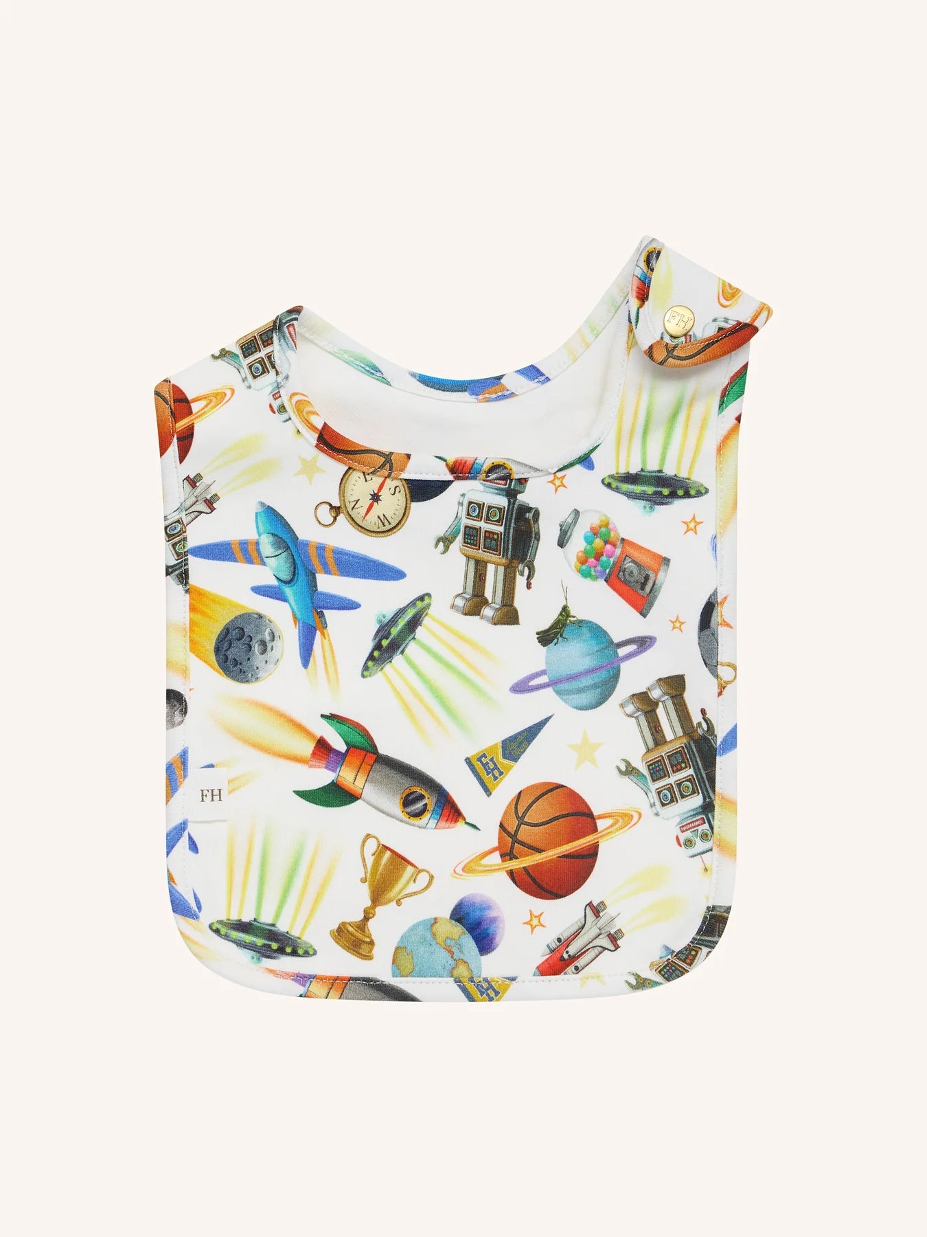 Dandy Duo Bibs Blast Off - Cloud White