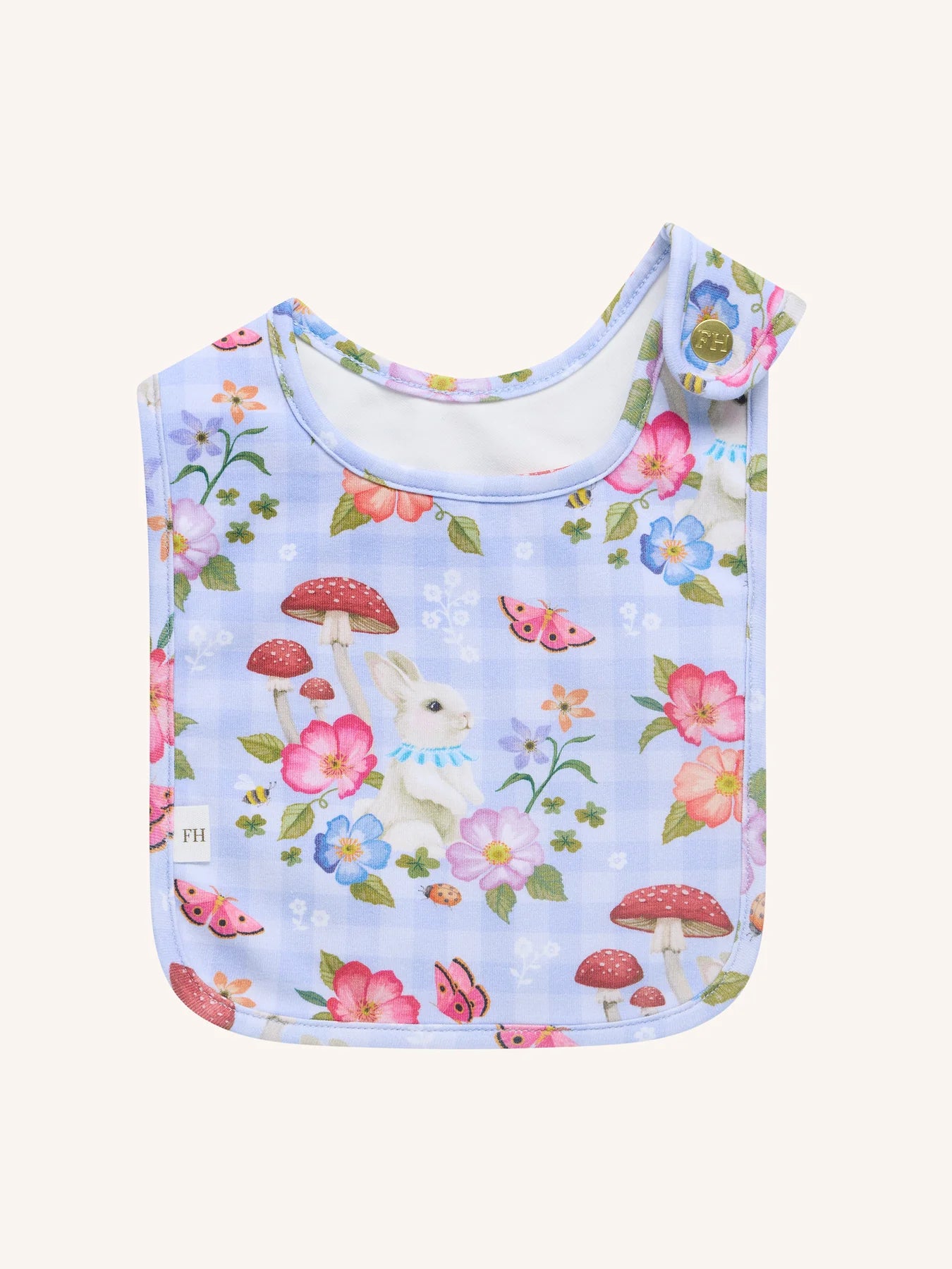 Dandy Duo Bibs Bunny Forest - Cornflower