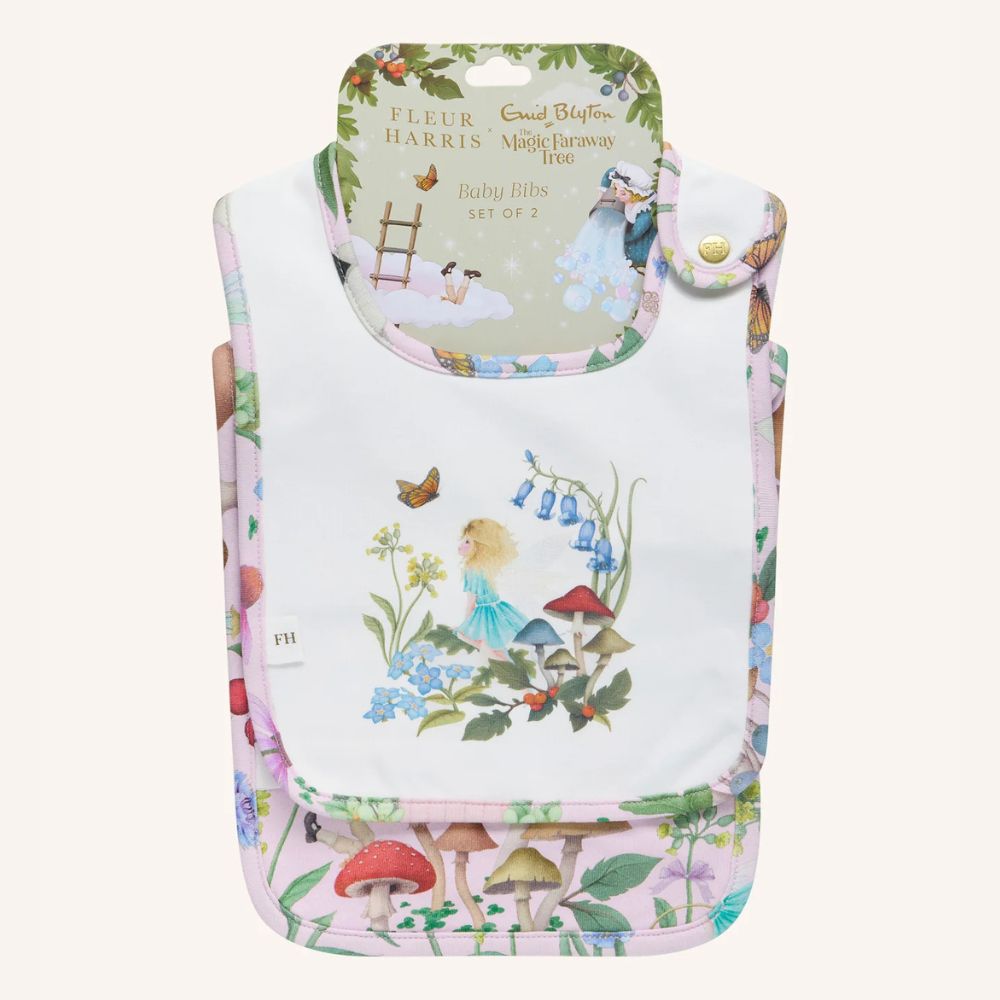 Dandy Duo Bibs Enchanted Flowers Party - Sugar Pink