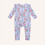 Precious Frill Coverall Curious Bunny - Cornflower Check