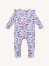 Precious Frill Coverall Curious Bunny - Cornflower Check
