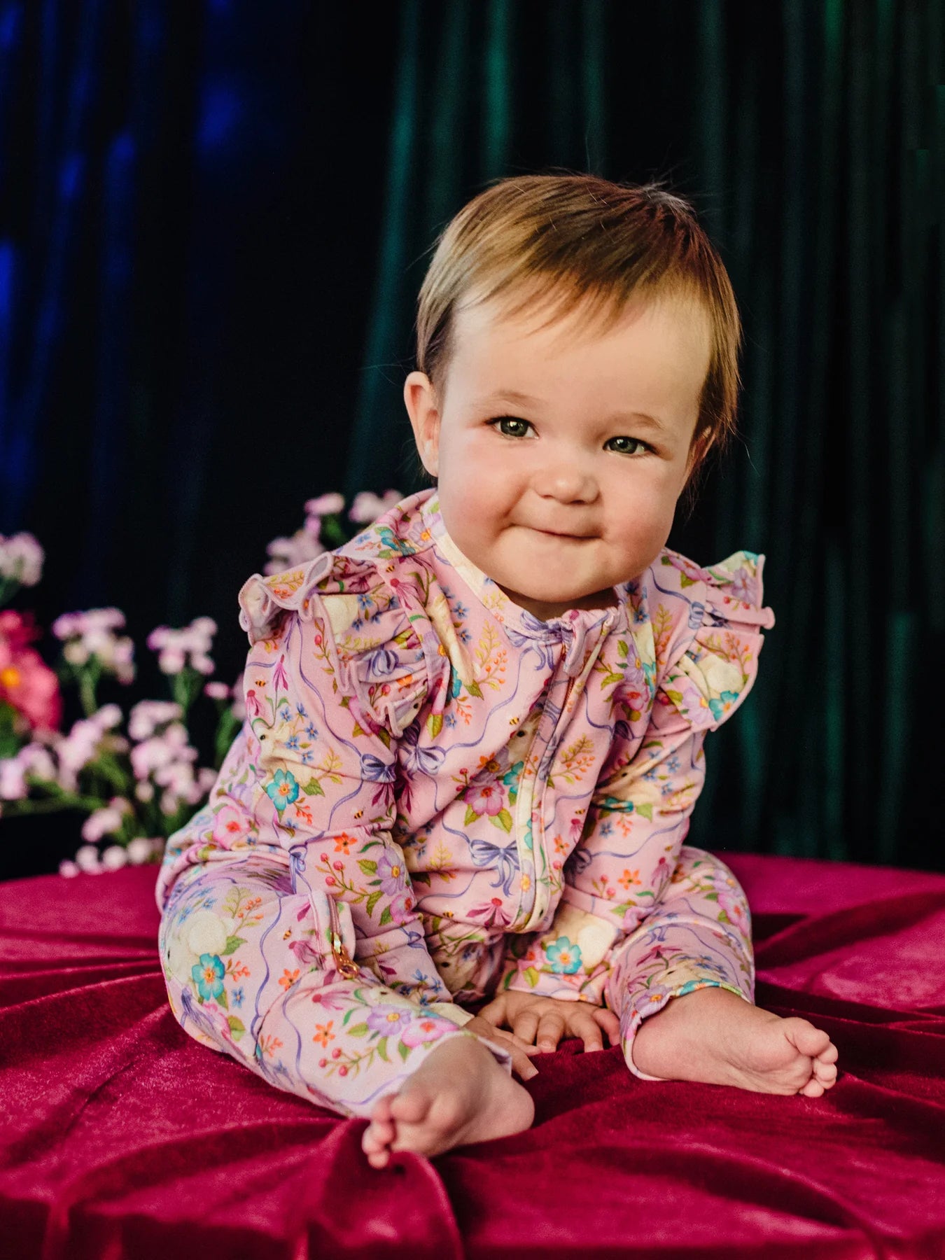 Precious Frill Coverall Bunnies & Bows - Pink Love