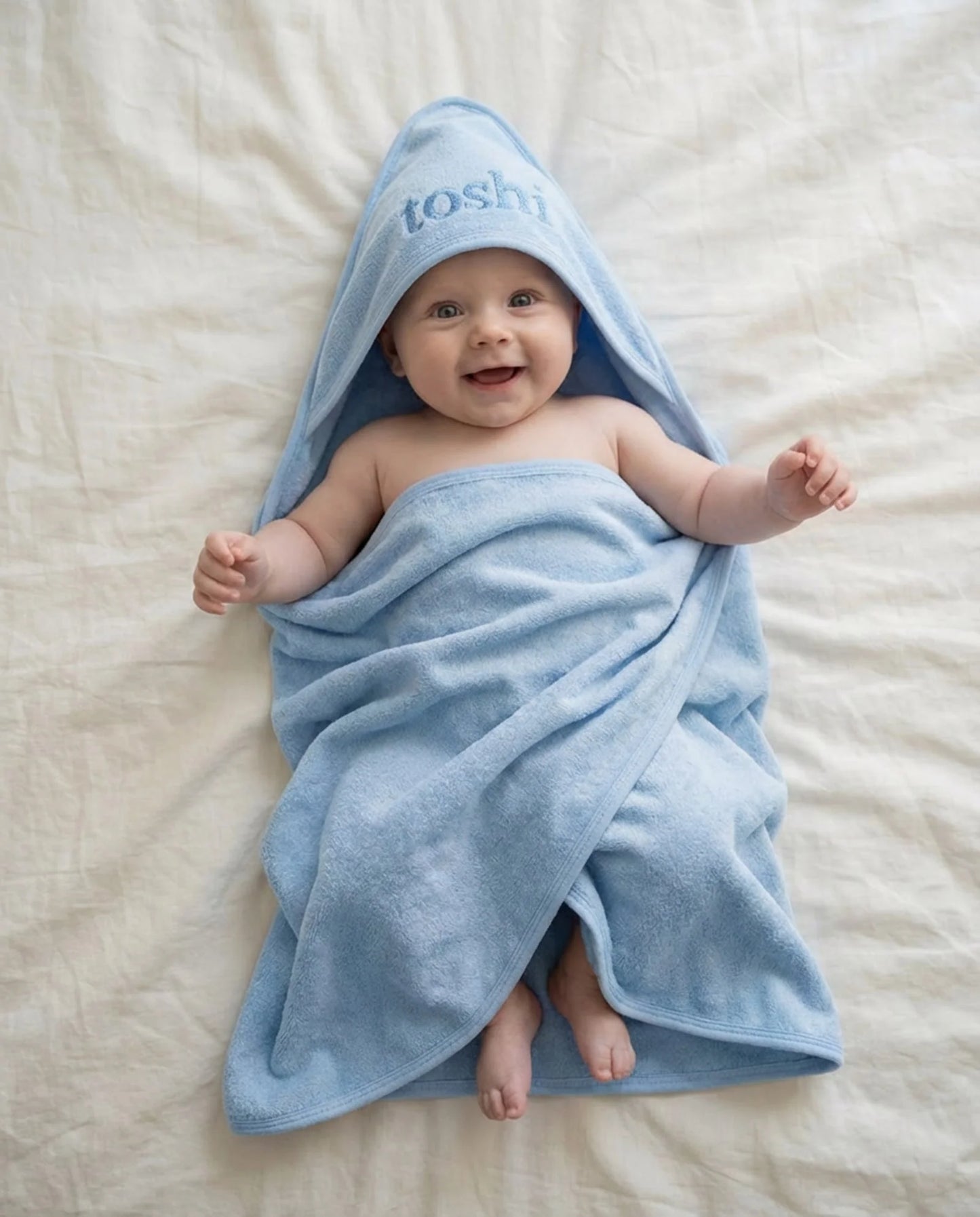 Hooded Baby Bath Towel - Bluebell