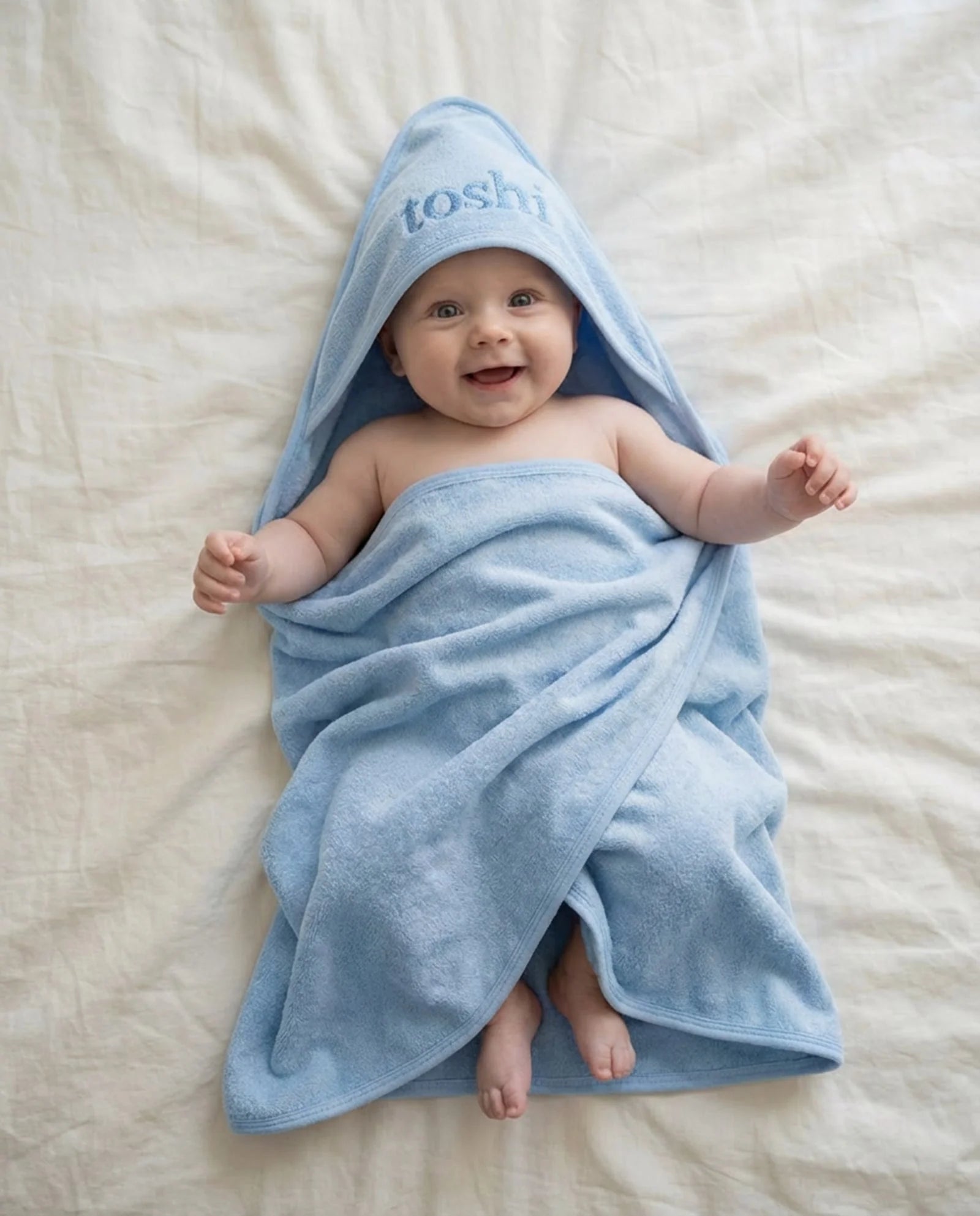 Hooded Baby Bath Towel - Bluebell