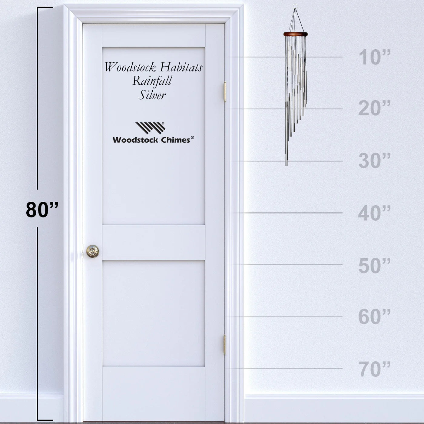 Habitats Rainfall Wind Chime - Silver