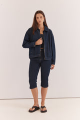Kumi Zip Denim Jacket - Navy