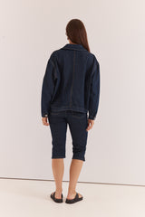 Kumi Zip Denim Jacket - Navy
