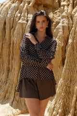 Joy Shirt - Polka Dot Brown