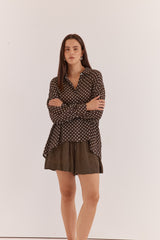 Joy Shirt - Polka Dot Brown