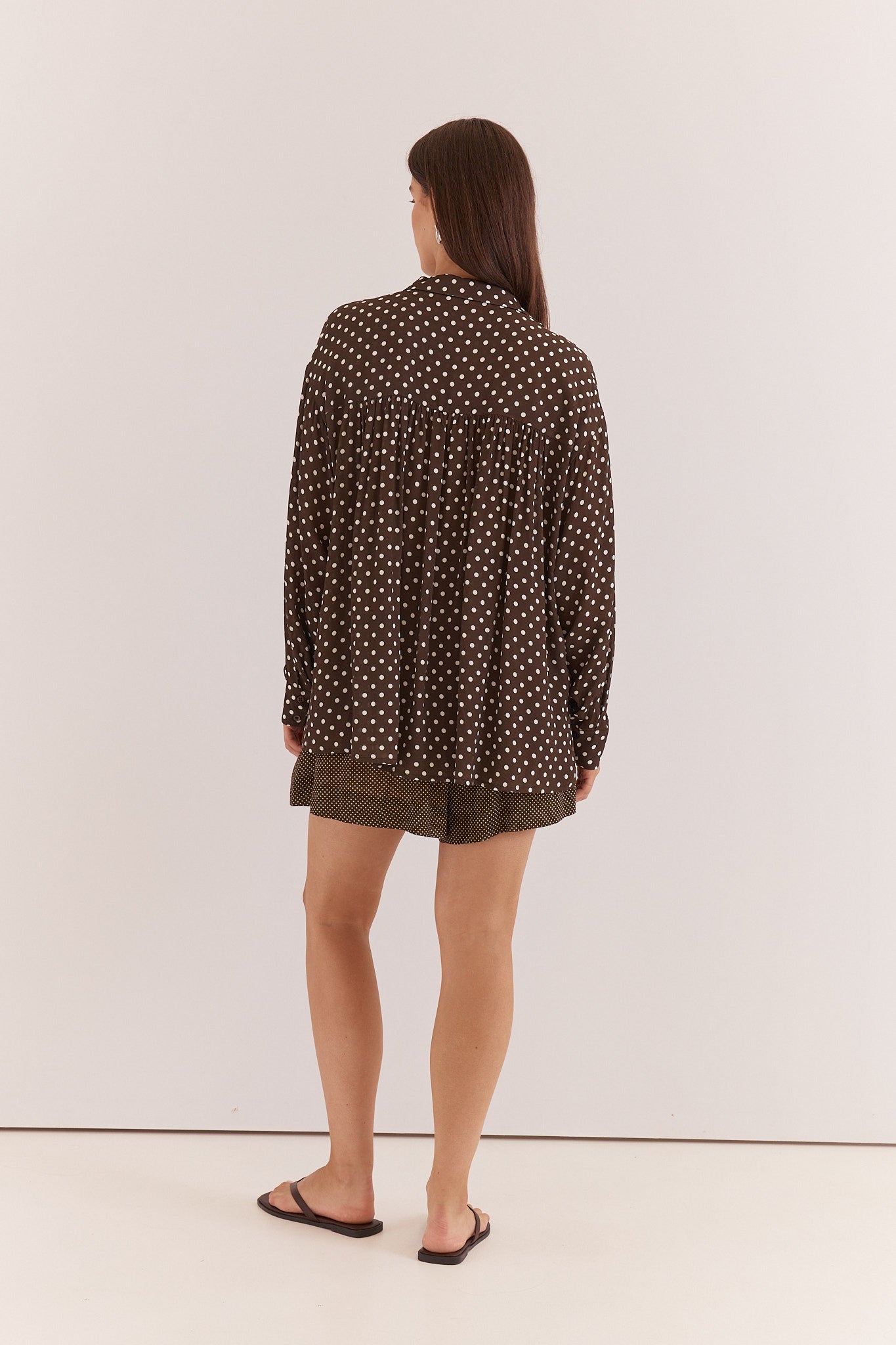Joy Shirt - Polka Dot Brown