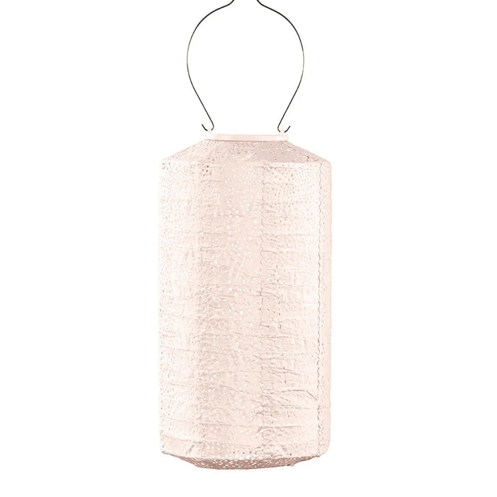 Solar Lantern Cylinder - Soft Blush