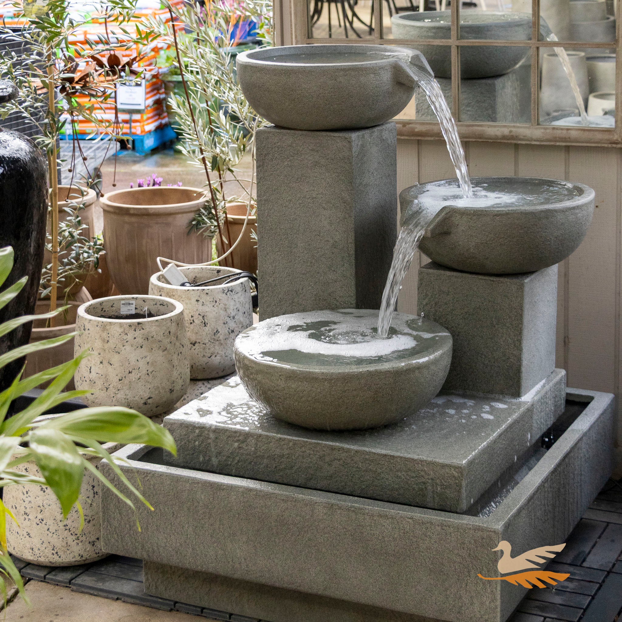 Trio Cascading Fountain - Grey