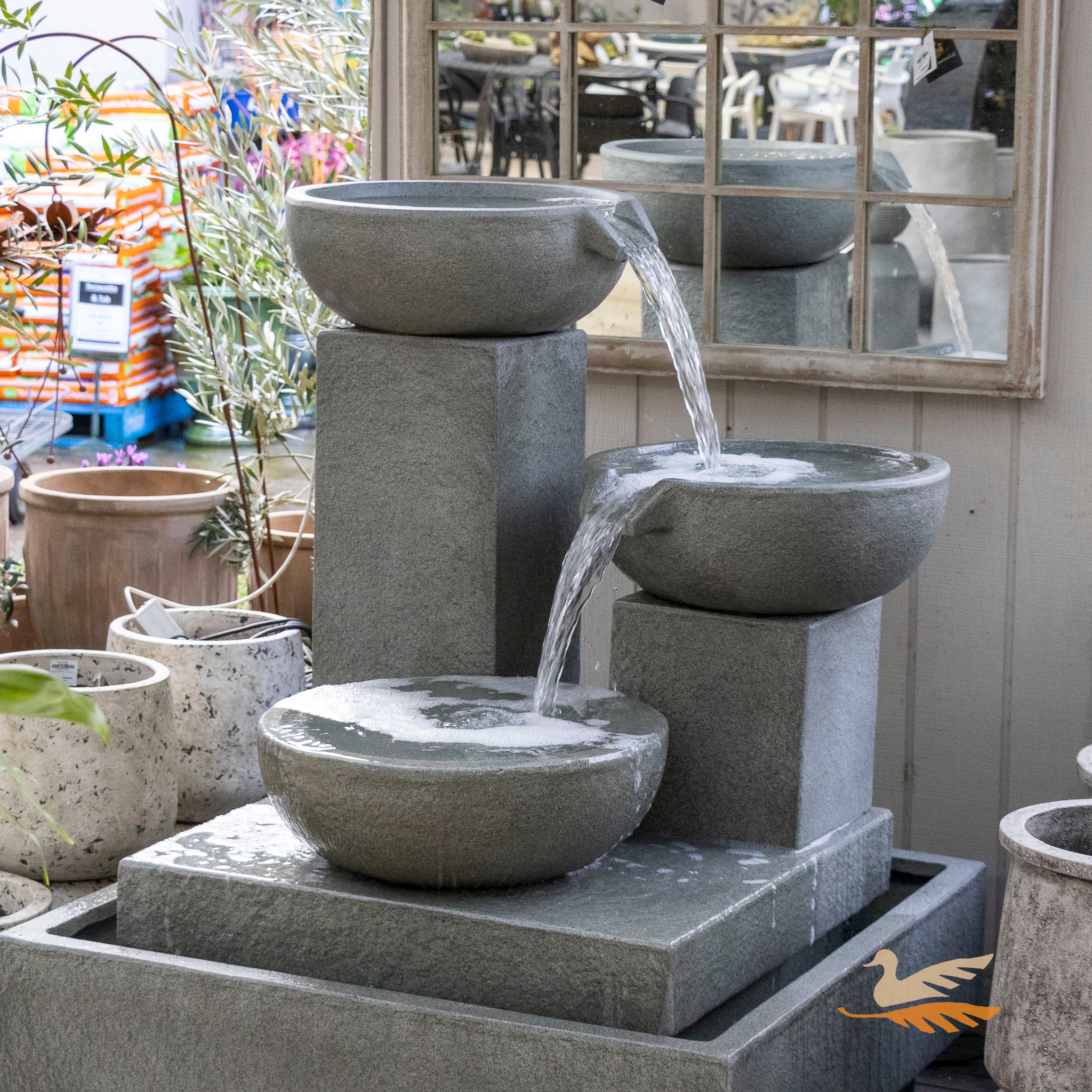 Trio Cascading Fountain - Grey