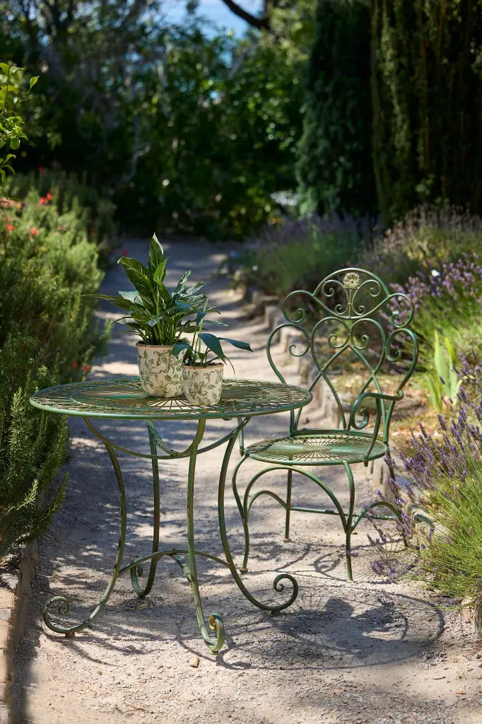 Florentine Metal Table - Green 90cm