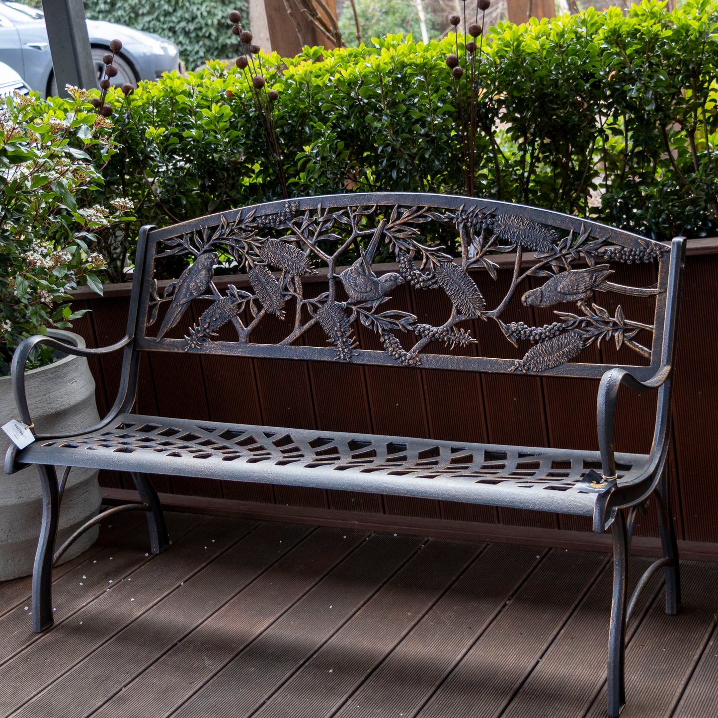 Cast Iron Bench - Rosella & Bottlebrush