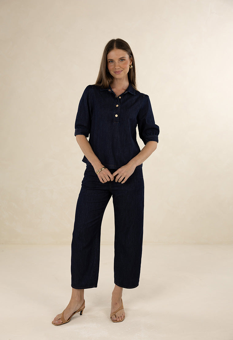Ivy Barrel Jean - Dark Blue