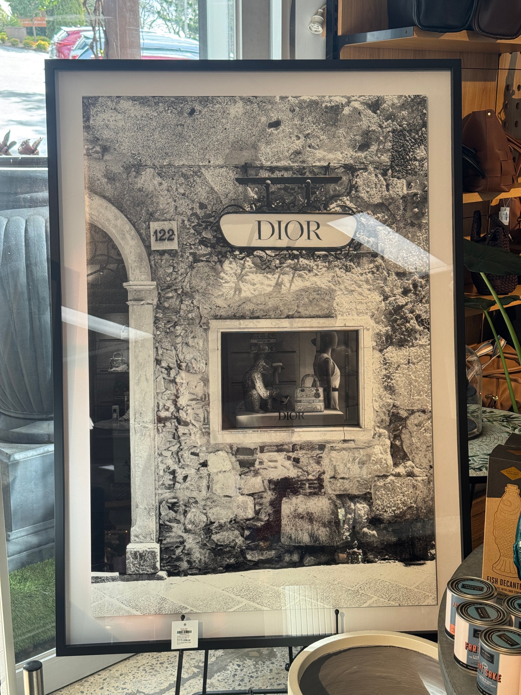 Sicilian Dior Boutique On Fine Art Paper In Black Box Frame - 915X1295