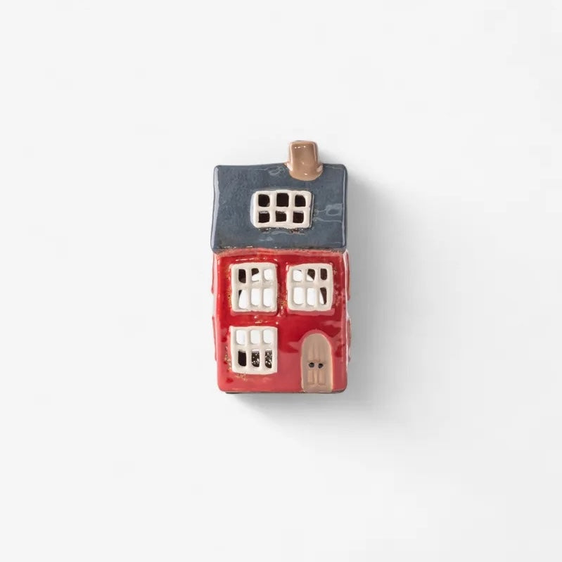Alsace Tea Light House Navy Roof