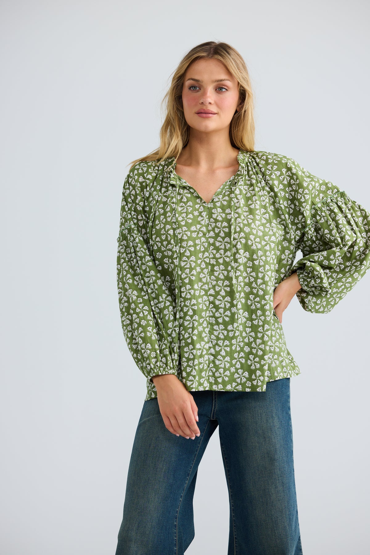 Alegria Top - Sage Petal