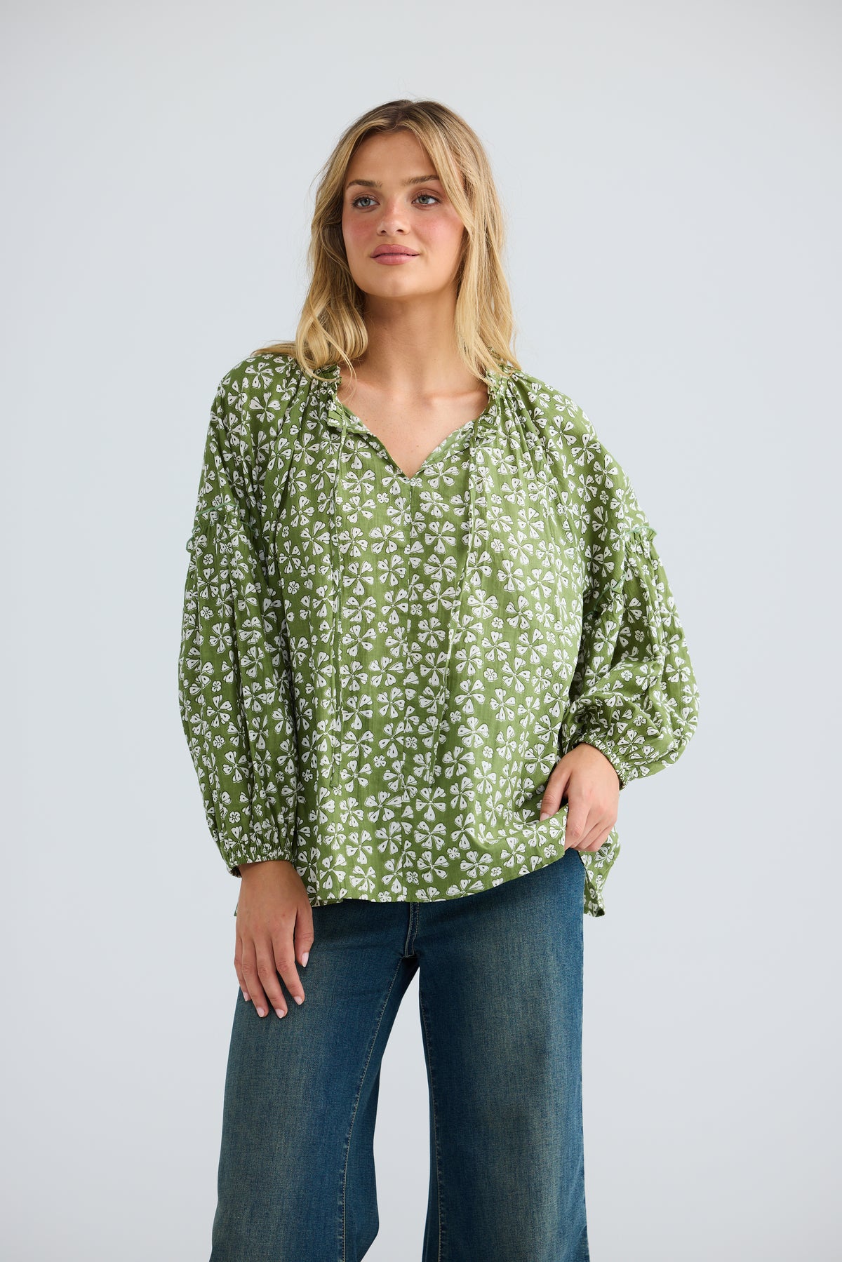 Alegria Top - Sage Petal
