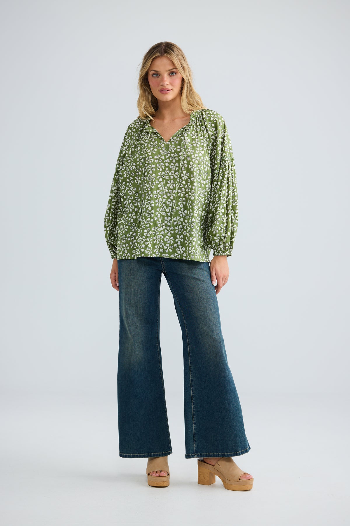 Alegria Top - Sage Petal
