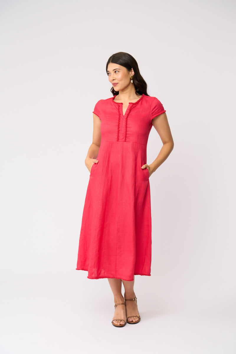 On The Fringe Dress - Melon