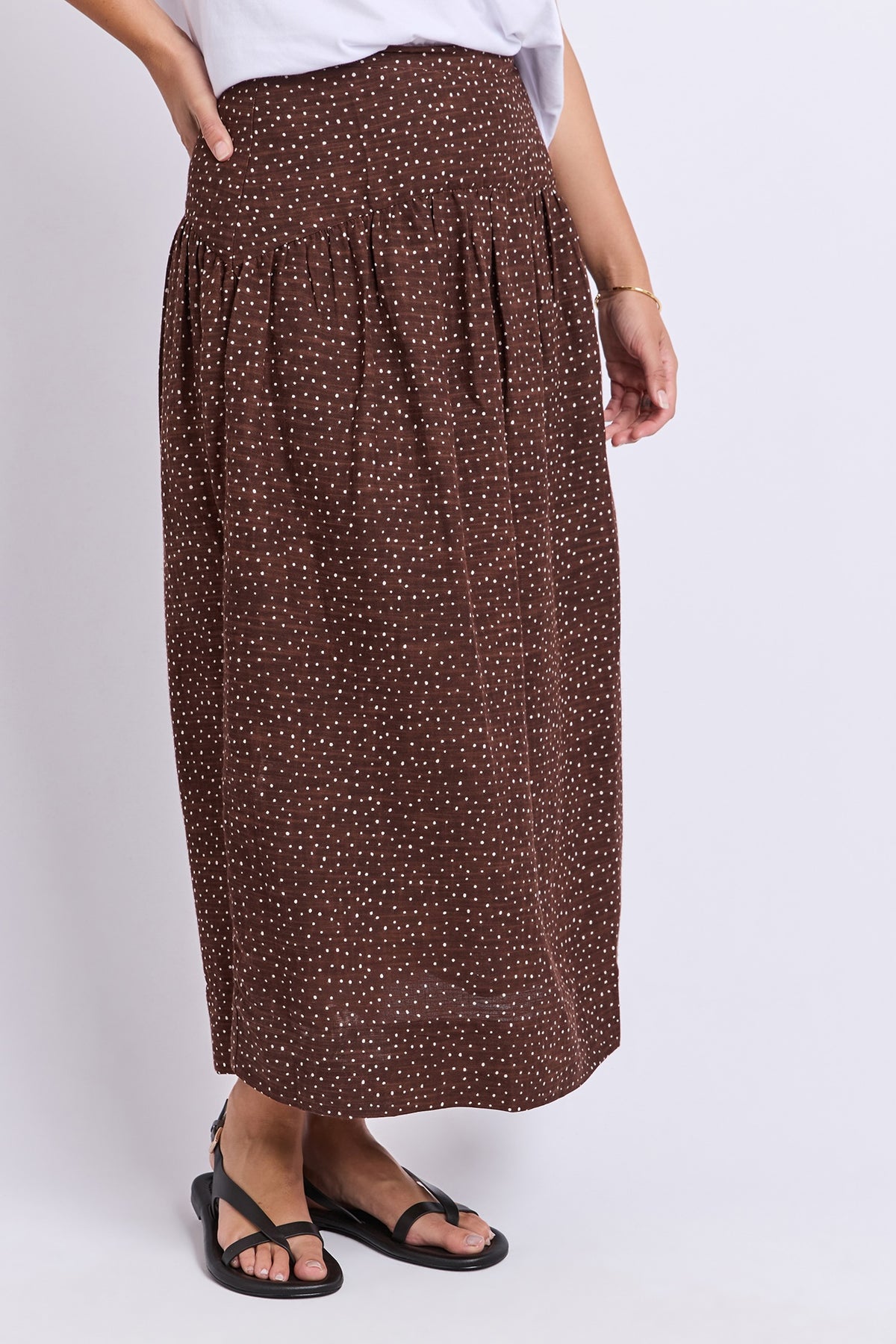 Wren Spot Skirt - Chocolate