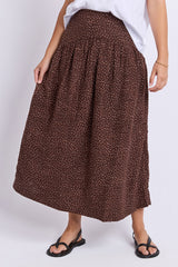 Wren Spot Skirt - Chocolate