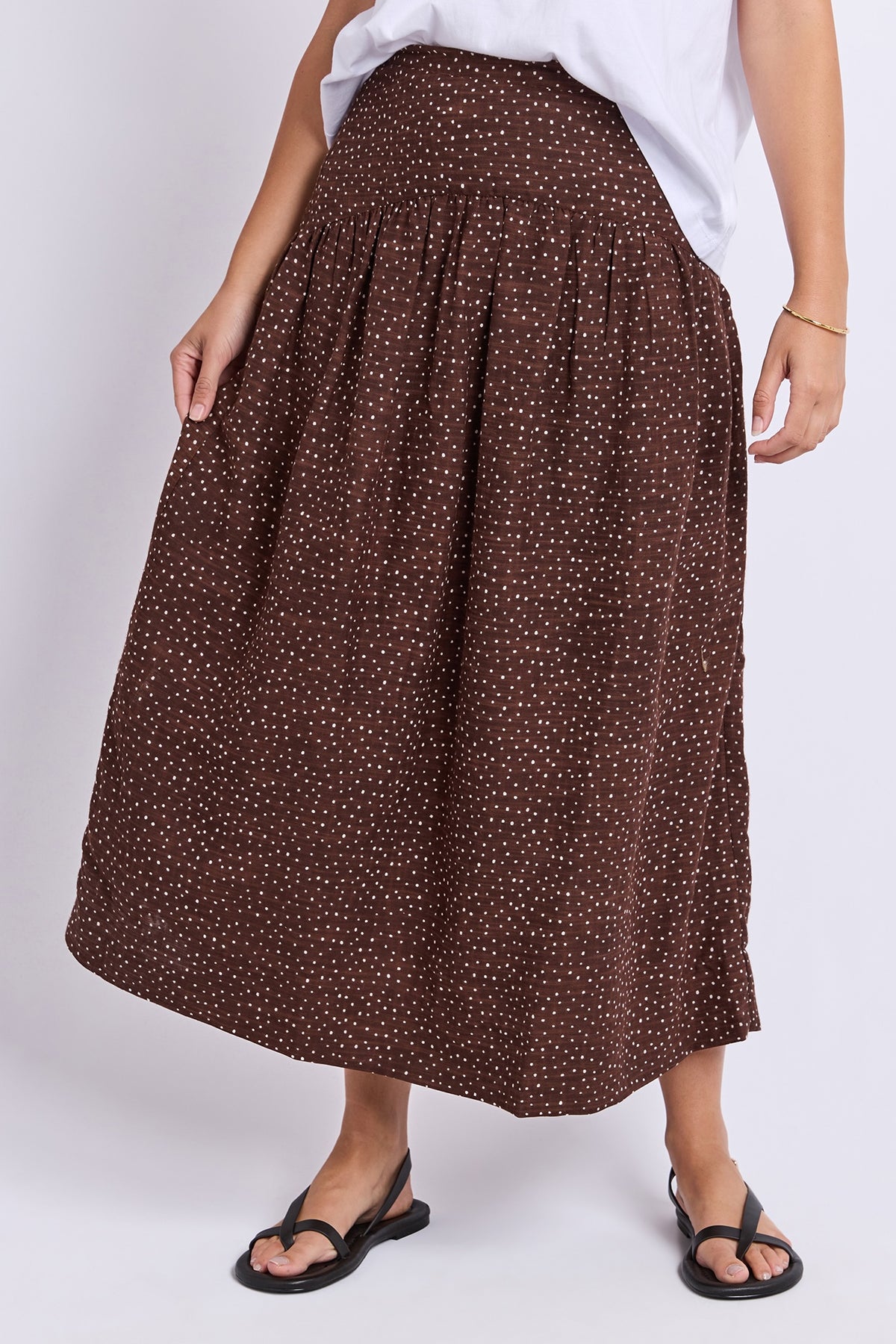 Wren Spot Skirt - Chocolate