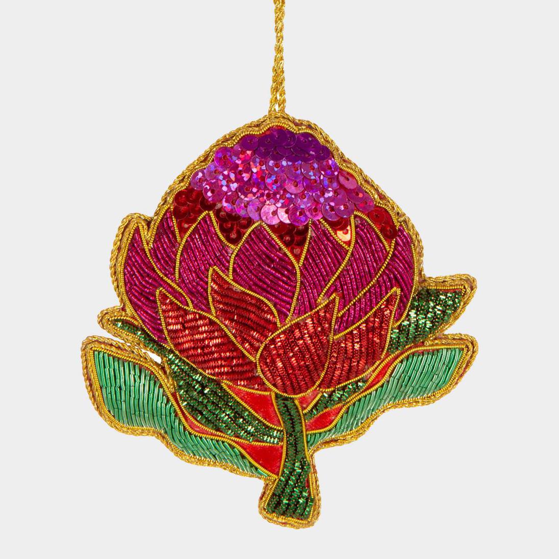 Tree Decoration Sequin - Waratah