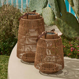 Atlas Solar Lantern - Brown 25x25x45cm