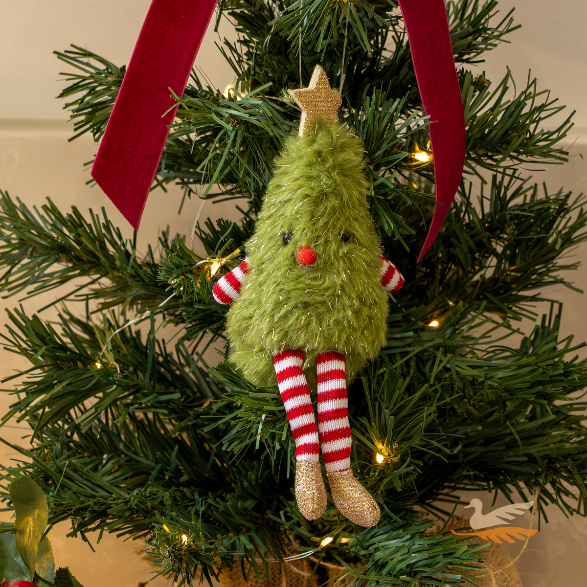 Hanging Decoration - Green Fluffy Christmas Tree