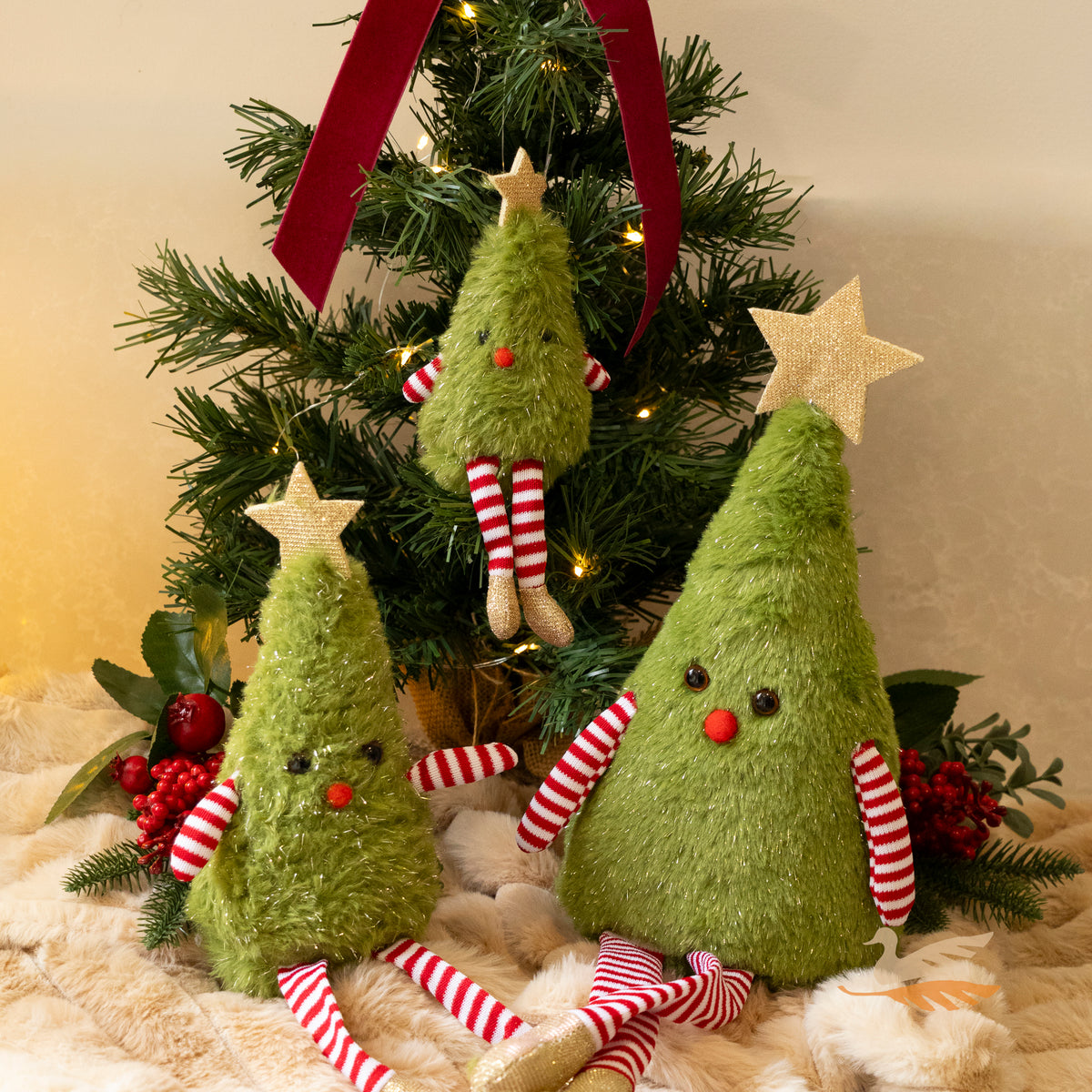 Hanging Decoration - Green Fluffy Christmas Tree
