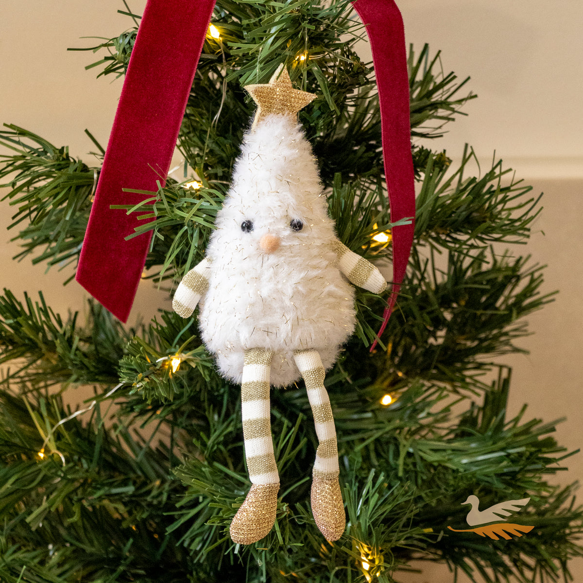 Fluffy White Christmas Tree Hanging Decoration