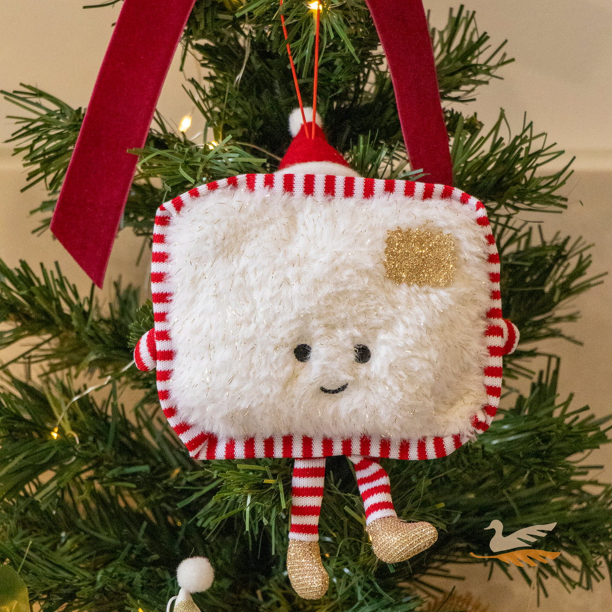 Fluffy Santa Letter Hanging Decoration
