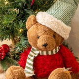 Bear With Sweater - Grey/Red
