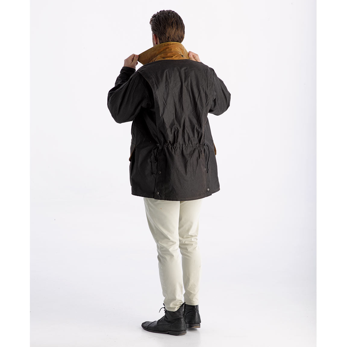 The Huxley - 3 Quarter Deluxe Oilskin Coat Brown