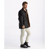 The Huxley - 3 Quarter Deluxe Oilskin Coat Brown