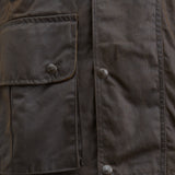 The Huxley - 3 Quarter Deluxe Oilskin Coat Brown