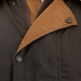 The Huxley - 3 Quarter Deluxe Oilskin Coat Brown